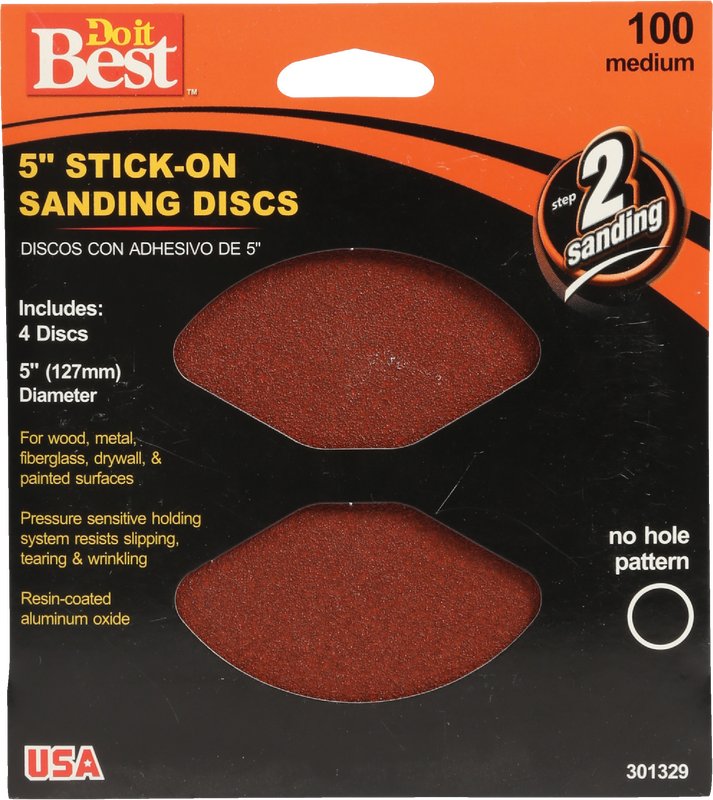 Do it Best 5 In. 100 Grit Stick-On Sanding Disc (4-Pack)
