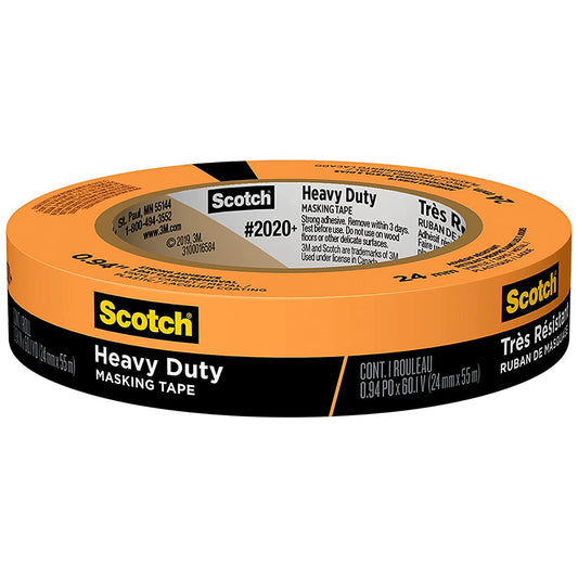 3M 2020+-24AP Scotch .94 in. x 60 yds. Heavy Duty Grade Masking Tape
