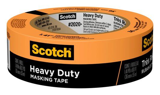 3M 2020+-36AP Scotch 1.41 in. x 60 yds. Heavy Duty Grade Masking Tape