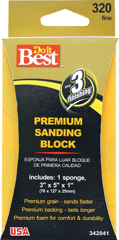 Do it Best Premium 3 In. x 5 In. x 1 In. 320 Grit Fine Sanding Sponge