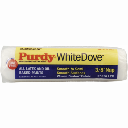 Purdy 9" x 3/8" White Dove Roller Cover, Dralon Fabric