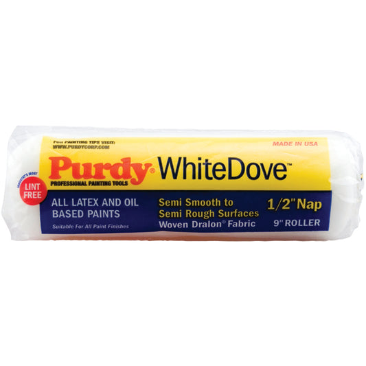 Purdy 9" x 1/2" White Dove Roller Cover, Dralon Fabric