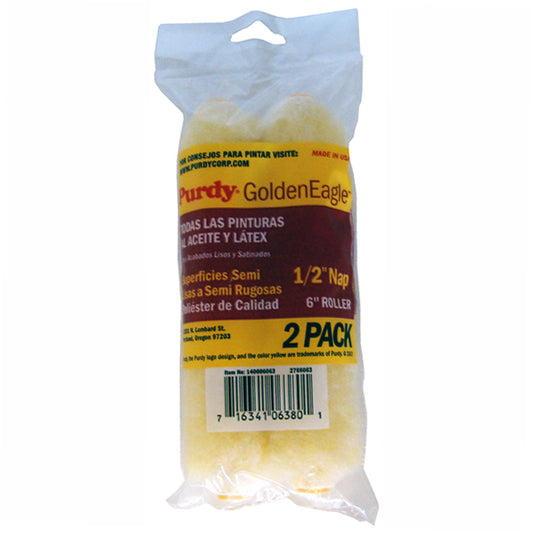 Purdy 6.5" x 1/2" GoldenEagle Mini Roller Covers, HD Polyester Fabric, 2-Pk