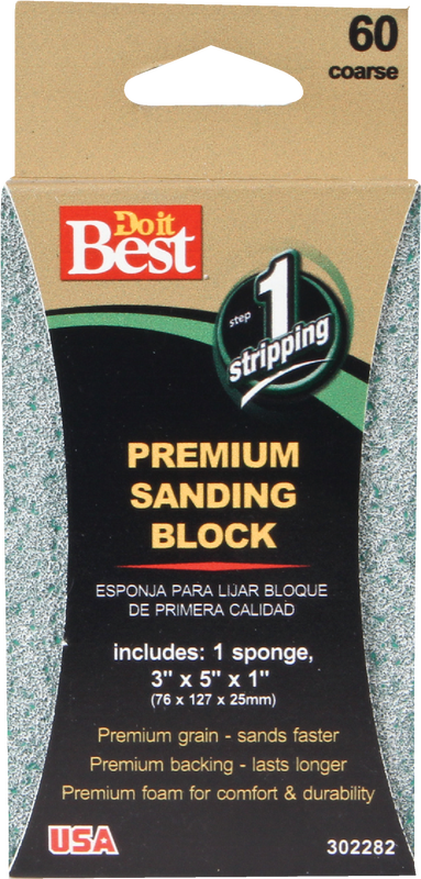 Do it Best Premium 3 In. x 5 In. x 1 In. 60 Grit Coarse Sanding Sponge