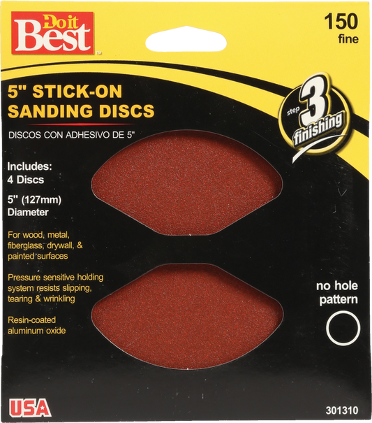 Do it Best 5 In. 150 Grit Stick-On Sanding Disc (4-Pack)