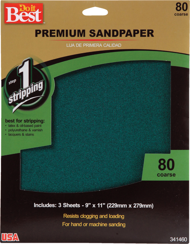 Do it Best Premium Plus 9 In. x 11 In. 80 Grit Coarse Sandpaper (3-Pack)